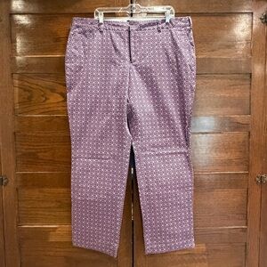 Lands' End 18W fit 2 Patterned Straight Leg Pants cotton chinos khakis slacks